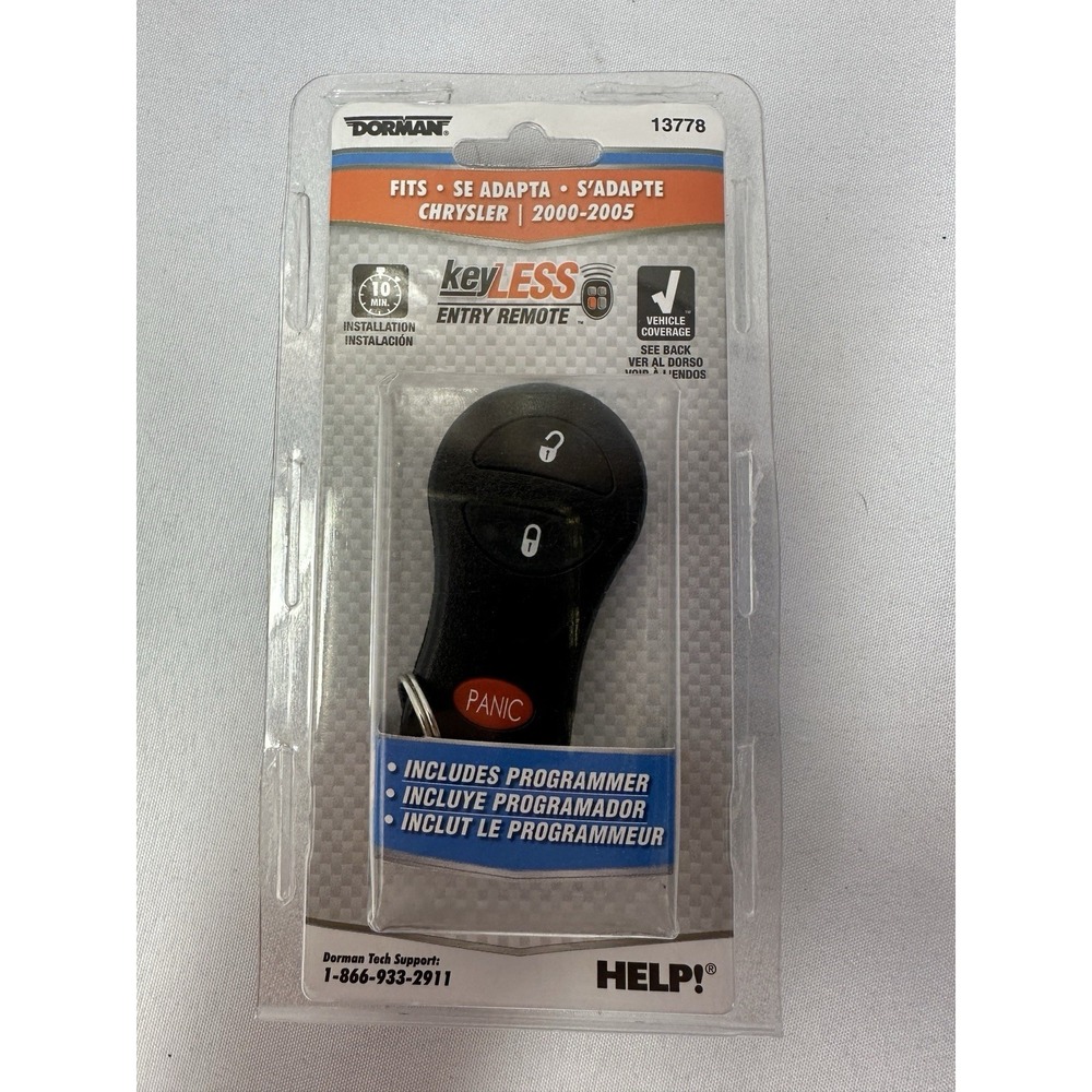 New Dorman 13778 Keyless Entry 3-button Remote, Grand Cherokee, Neon, PT Cruiser